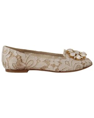 Dolce & Gabbana beige embellished flats