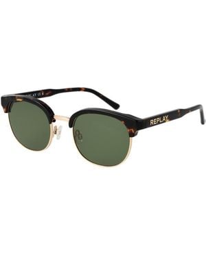 Replay Brown Metal Sunglasses - Green