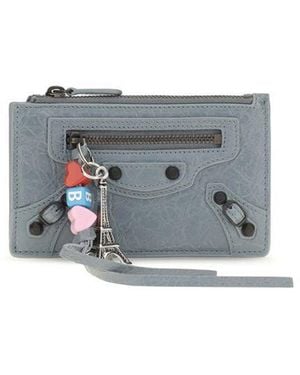 Balenciaga Blue Lamb Ovis Aries Aries Wallet - Gray