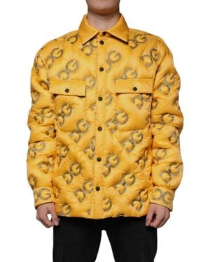 Dolce & Gabbana Logo Padded Buttoned Blouson Jacket - Metallic