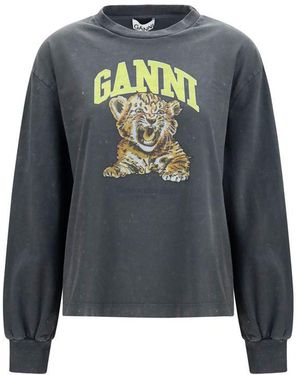Ganni Grey Cotton Sportswear - Blue