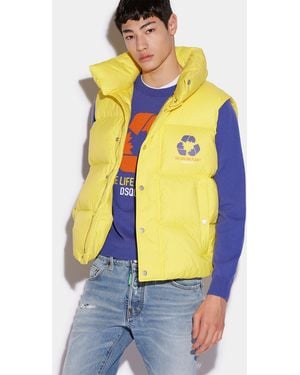 DSquared² Yellow Fibres Sleveless Jacket - Blue