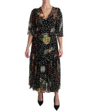 Dolce & Gabbana Sea Fish Sicily A-line Shift Dress - Black