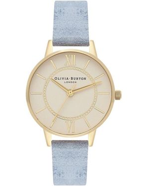 Olivia Burton Blue Artificial Leather Watch - Metallic