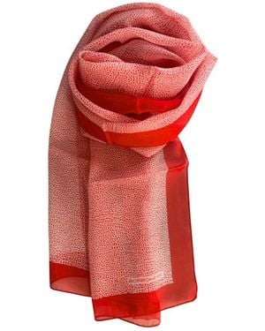 Borbonese Red Silk Scarf