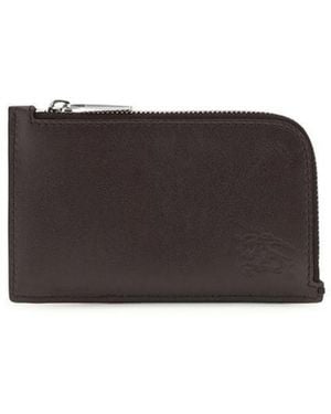 Burberry Calf Leather Bos Taurus Wallet - Grey