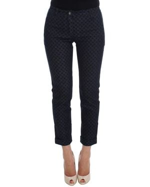 Dolce & Gabbana Polka Dotted Slim Capris Jeans - Blue