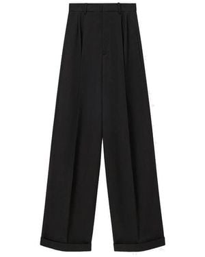 Loewe Cotton And Silk Trousers - Black