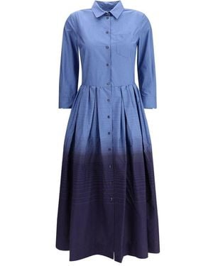 Sara Roka Chemisier Long Dress - Blue