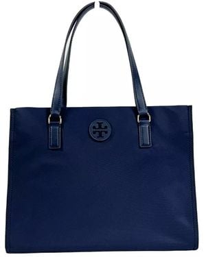 Tory Burch Navy Ella Small Nylon Tote Bag Purse 160633 - Blue