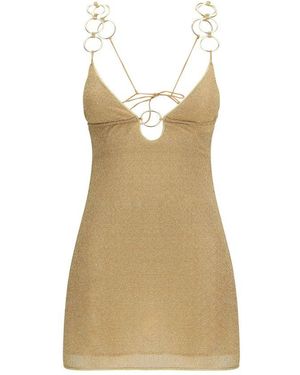 Oséree Gold Polyamide Cocktail Dress - Brown