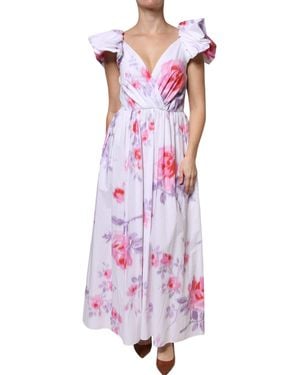Philosophy White Floral Cotton Maxi Dress - Pink
