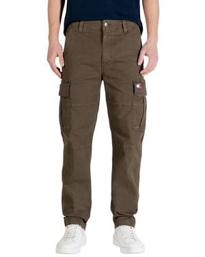 Tommy Hilfiger Green Recycled Cotton Cargo Trousers - Brown