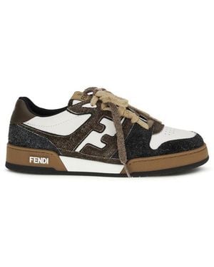 Fendi Multicolour Calf Leather Bos Taurus Low Top Trainers - Black