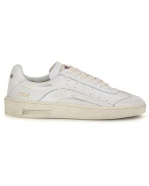 DSquared² White Calf Leather Bos Taurus Low Top Sneakers