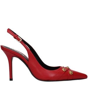 Versace Red Leather High Heel Court Shoes
