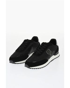 Karl Lagerfeld Leather Velocitor Ii Low-Top Sneakers With Patent Leather De - Black