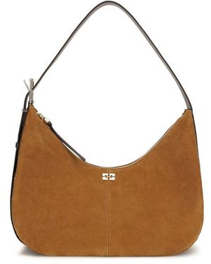 Ganni Brown Recycled Polyester Shoulder Bag