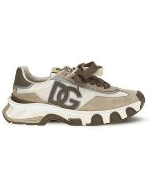 Dolce & Gabbana Calf Leather Bos Taurus Athletic Trainers - Metallic