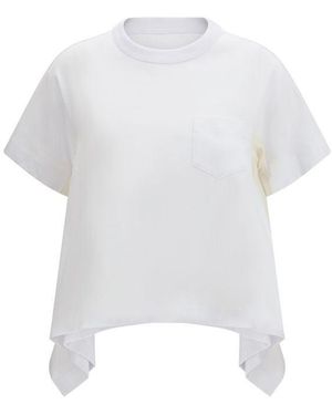Sacai White Cotton T