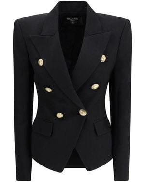 Balmain Black Wool Oves Aries Blazer