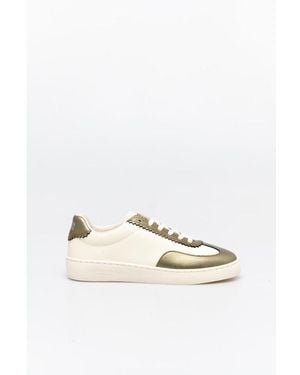 Scotch & Soda Bronze Leather Low Top Trainers - White