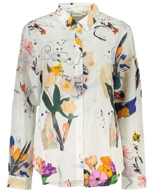 Desigual White Cotton Shirt - Multicolour