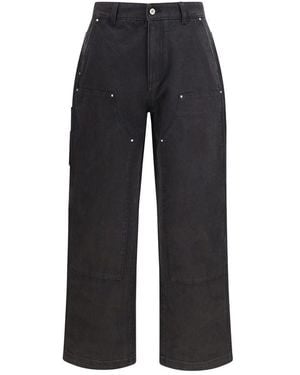 Represent Black Cotton Casual Trousers - Blue