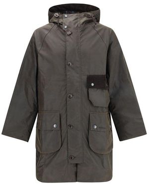 Barbour Solway Trench Waxed Coat - Gray