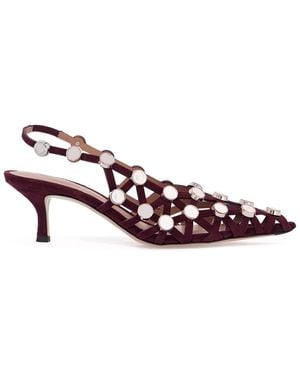 The Attico Grid Slingback Décol - Purple