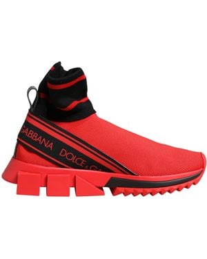 Dolce & Gabbana Red Black Sorrento Socks Trainers Shoes