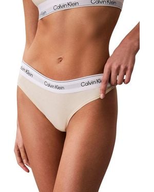 Calvin Klein Beige Cotton Pantie - White