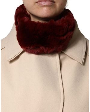 Dolce & Gabbana Lamb Fur Collar Neck Wrap 50Cm X 8Cm Scarf - Brown