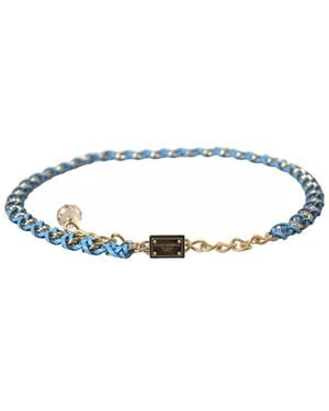 Dolce & Gabbana Braided Brass Chain Waist Belt - Blue