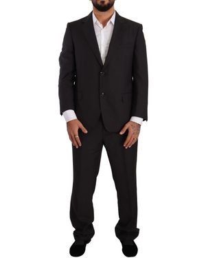 Domenico Tagliente Doico Tagliente Dark Grey Single Breasted Formal Suit - Black