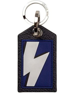 Neil Barrett Blue Leather Men Keychain