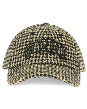 Ganni Multicolor Marabou Cap (baseball Hat) - Green