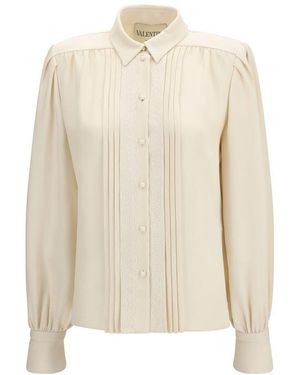 Valentino Garavani Beige Silk Shirt - Natural