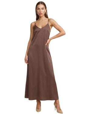 ONLY Brown Viscose Long Dress