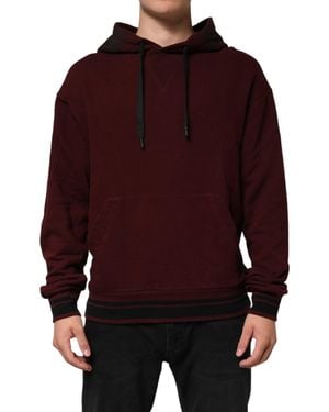 Dolce & Gabbana Cotton Plaid Lined Hoodie Jumper Clothing - Red