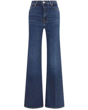 7FOR Blue Cotton Flared Jeans