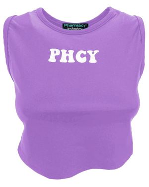 Pharmacy Industry Purple Polyamide Tops & T