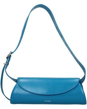 Jil Sander Blue Leather Crossbody Bag