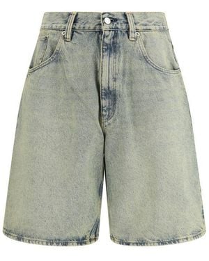sunflower Blue Cotton Bermuda Shorts - Grey