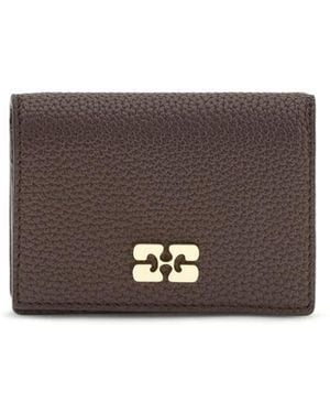 Ganni Brown Recycled Polyester Wallet