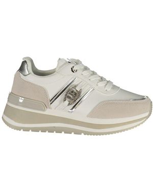 Laura Biagiotti White Polyurethane Trainer - Grey