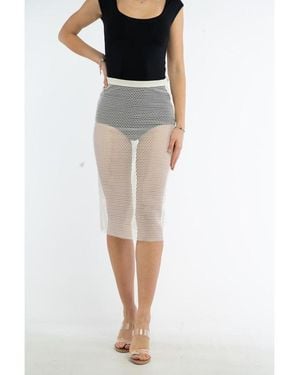 Patrizia Pepe Polyester Midi Skirt - White