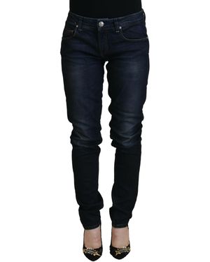 Acht Chic Low Waist Denim Skinny Jeans - Blue