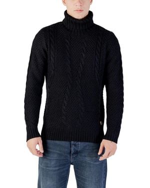 Gianni Lupo Black Marabou Turtleneck