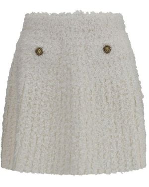 Balmain White Viscose Mini Skirt - Grey